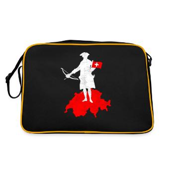 Suisse Bouclier Suisse Guillaume Tell Cadeau - Sac Retro - noir/or - Dos