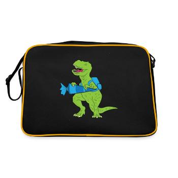 T-Rex dinosaure Dino Scolarisation - Sac Retro - noir/or - Dos