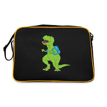 T-Rex dinosaure Dino Scolarisation - Sac Retro - noir/or - Dos