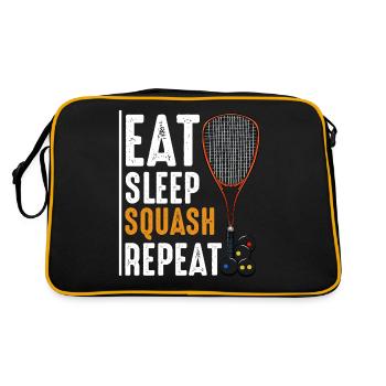 Eat Sleep Squash Repeat Funny sayings gift - Retro Bag - black/gold - Back