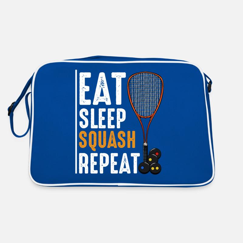 Eat Sleep Squash Repeat Funny sayings gift Retro Bag
