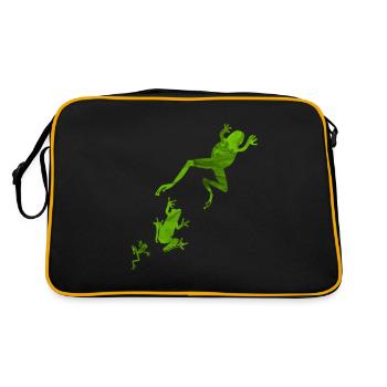 Les grenouilles vertes frogs sautent - Sac Retro - noir/or - Dos
