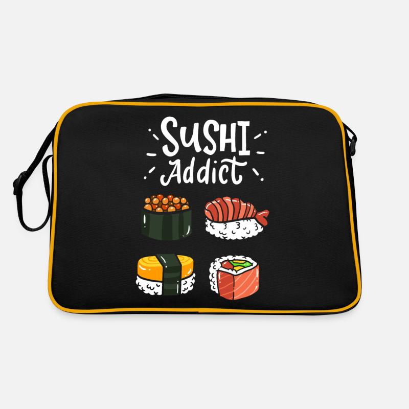 Sushi - Retro Tasche - Schwarz/Gold