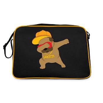 Mopshund dabbing animaux - Sac Retro - noir/or - Dos