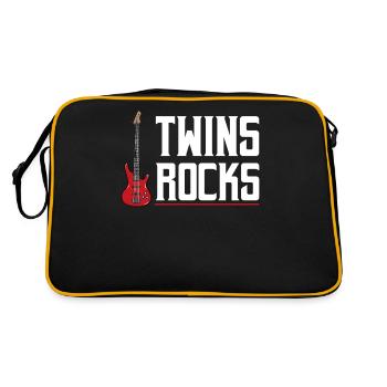 Zwillinge - Retro Tasche - Schwarz/Gold - Hinten