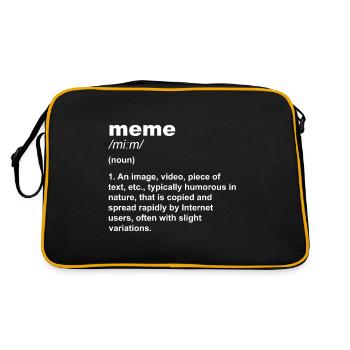 What Is A Meme? product, Meme Definition design - Retro Bag - black/gold - Back