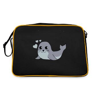 Sceau mignon phoques bébé comme cadeau pour les enfants - Sac Retro - noir/or - Dos