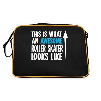 patineur derby rollerskates inliner pilote de skate - Sac Retro - noir/or - Dos