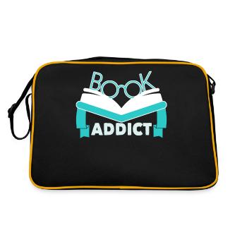 Lecteur, livre, livre, livre, bookworm - Sac Retro - noir/or - Dos