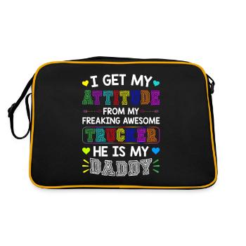 My Freaking Awesome Trucker Hey Is My Daddy - Retro Bag - black/gold - Back