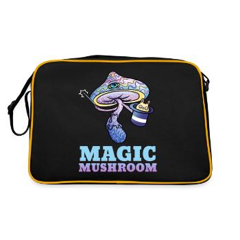 Trippy Psilocybin Toadstool Gift Psy & Goa - Retro Bag - black/gold - Back