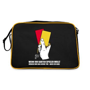 Cadeau drôle d'arbitre / arbitre de football - Sac Retro - noir/or - Dos