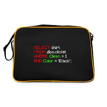 Programmer Nerd Geek Computer - Retro Bag - black/gold - Back