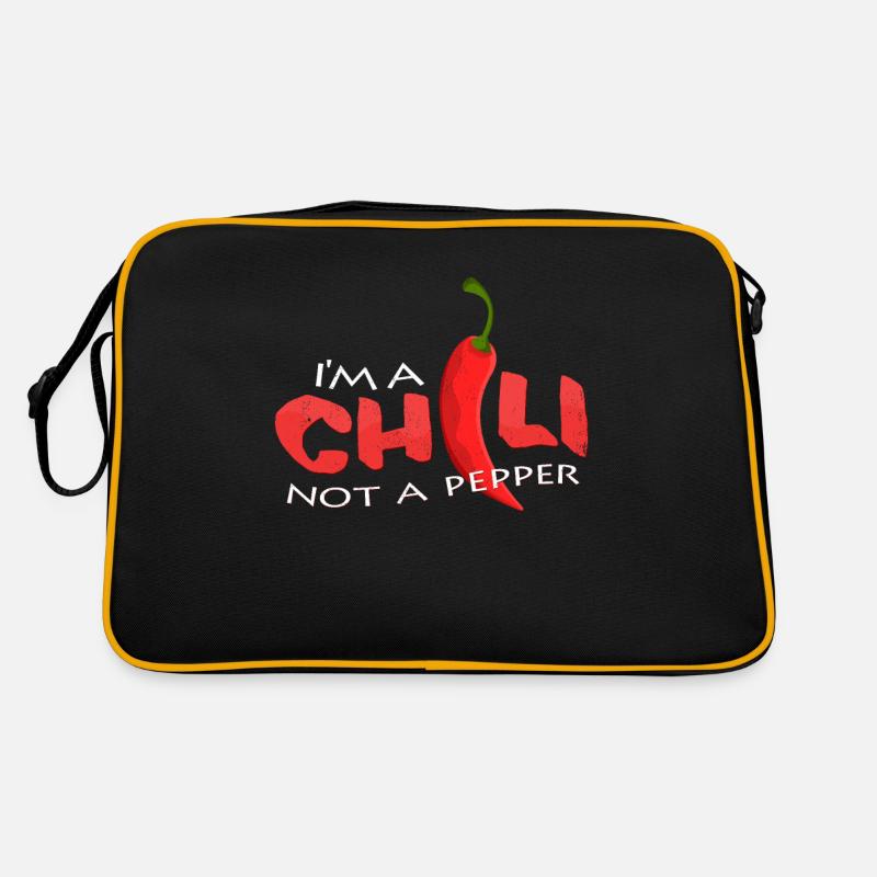 Chili Pepper Funny Sayings Hot Chili Gift - Retro Bag - black/gold