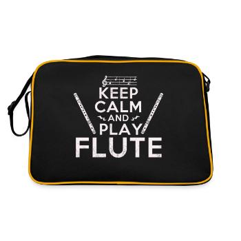 Keep Calm Flûtiste Flûtiste Idée cadeau - Sac Retro - noir/or - Dos