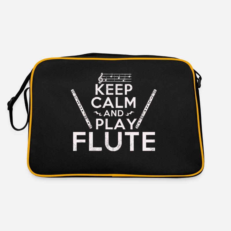 Keep Calm Flûtiste Flûtiste Idée cadeau - Sac Retro - noir/or