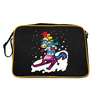 Skier Monocorne Skier Vacances de ski - Sac Retro - noir/or - Dos