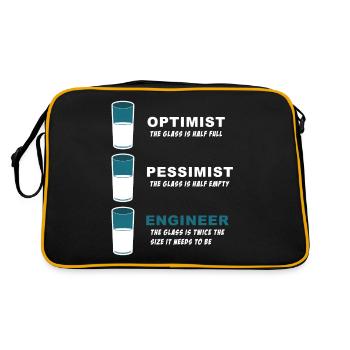 Produit drôle de plaisanterie pour des ingénieurs à moitié plein - Sac Retro - noir/or - Dos
