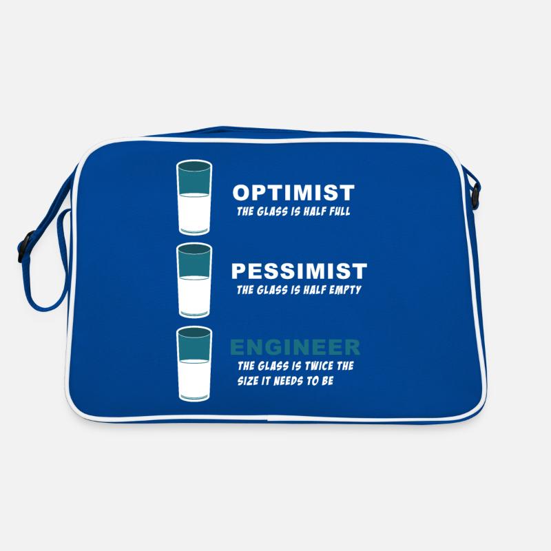 Funny Joke product for Engineers Half Full Retro Bag