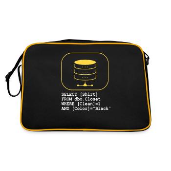 Code Database SQL Sarcasm Developer Gift - Retro Bag - black/gold - Back