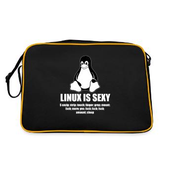 Linux Root SUDO Unix Shell Sexy funny gift - Retro Bag - black/gold - Back