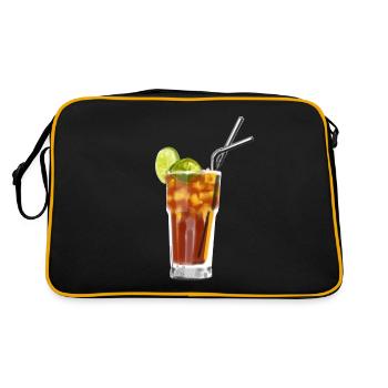 Long Island ice tea cocktail long drink gift - Retro Bag - black/gold - Back