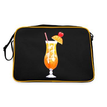Tequila Sunrise Cocktail Longdrink Gift - Sac Retro - noir/or - Dos