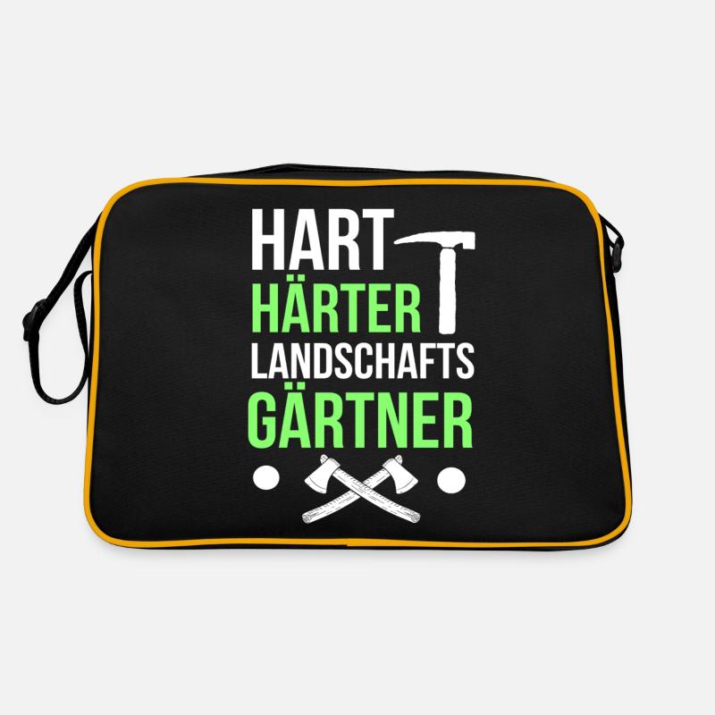 Gartenbau Landschaftsbauer Gärtner Garten Beruf - Retro Tasche - Schwarz/Gold