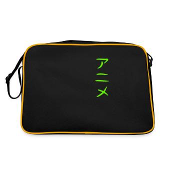 Anime Grün - Retro Tasche - Schwarz/Gold - Hinten