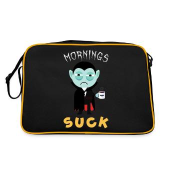 Getting up early is stupid vampires - Retro Bag - black/gold - Back