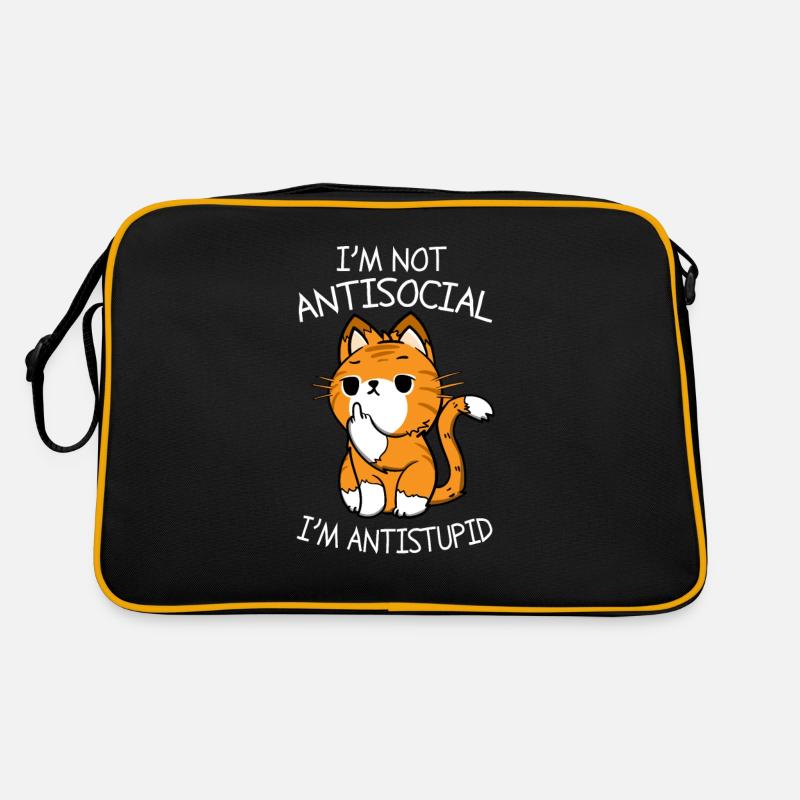Cadeau idiot idiot de solitaire de chat anti social Sac Retro