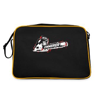 Zimmerer Shirt pour charpentier Tronçonneuse Tronçonneuse - Sac Retro - noir/or - Dos