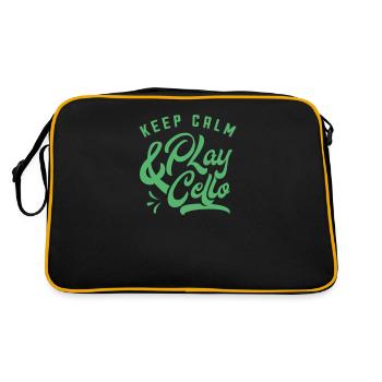 Musician Cellist Cello Player cello Instrument - Retro Bag - black/gold - Back