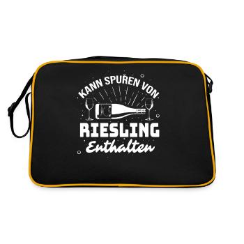 Wein Weintrinker Riesling Winzer Geschenk - Retro Tasche - Schwarz/Gold - Hinten