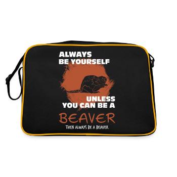 Biber - Retro Tasche - Schwarz/Gold - Hinten