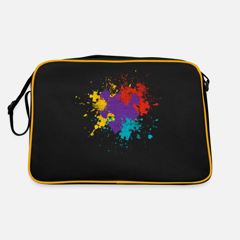 Puzzle - Retro Tasche - Schwarz/Gold