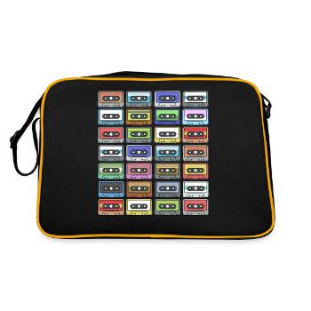 Kassetten 80er 90er - 80s 90s Retro Musik Geschenk - Retro Tasche - Schwarz/Gold - Hinten