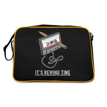Kassetten 80er 90er - 80s 90s Retro Musik Geschenk - Retro Tasche - Schwarz/Gold - Hinten