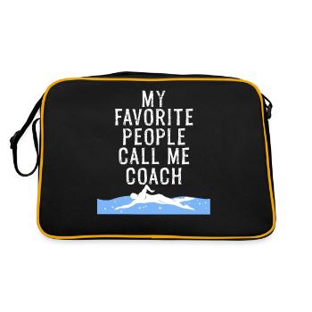 Schwimmlehrer Schwimmtrainer Geschenk Schwimmer - Retro Tasche - Schwarz/Gold - Hinten