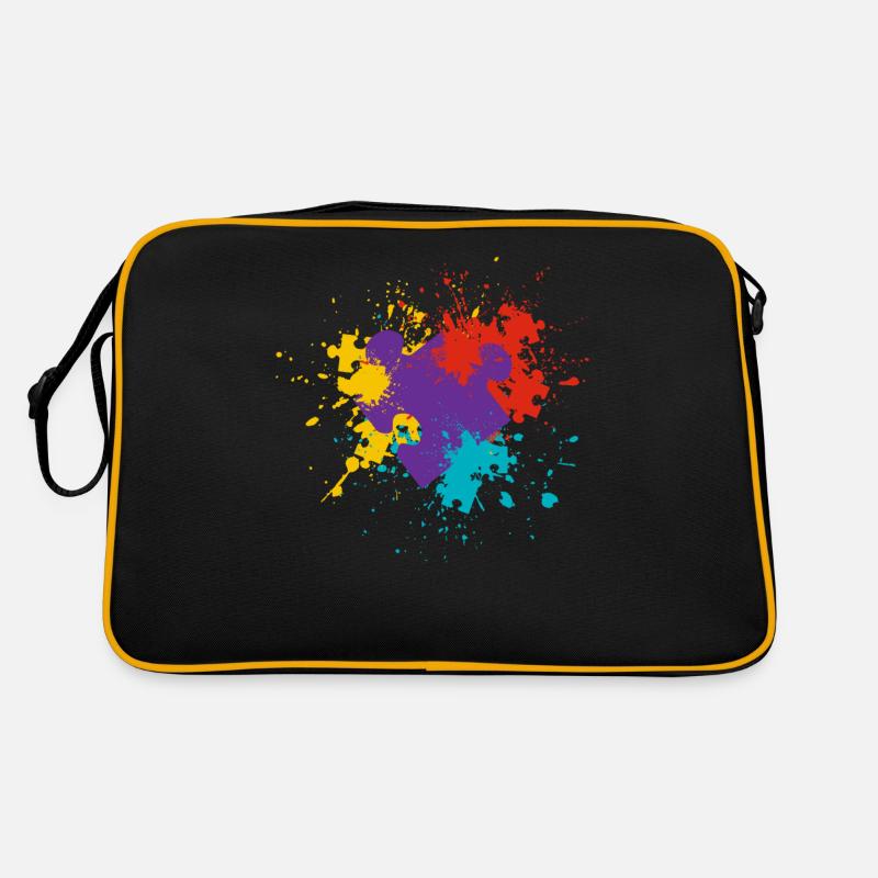 Puzzle - Retro Tasche - Schwarz/Gold