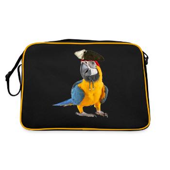 Parrot of the Caribbean Bird Pirate Look Halloween - Retro Bag - black/gold - Back