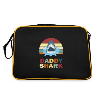 Father's Day Daddy Daddy Daddy Daddy Daddy Shark - Retro Bag - black/gold - Back