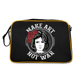 Make Art Not War product, Art Tee, Artist design - Sac Retro - noir/or - Dos