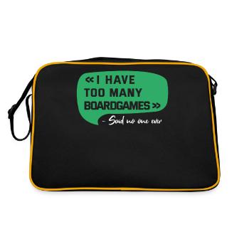 Too Many Boardgames Said No One | Funny Boardgame - Retro Bag - black/gold - Back