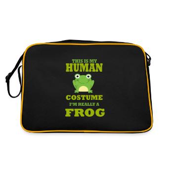 Cadeau animal grenouille - Sac Retro - noir/or - Dos