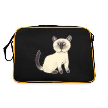 Siamese cat siam cat kittens gift - Retro Bag - black/gold - Back