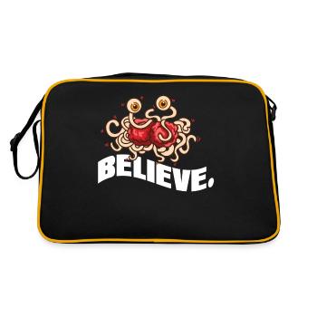 Spaghettimonster Pastafarianismus Pastafari - Retro Tasche - Schwarz/Gold - Hinten