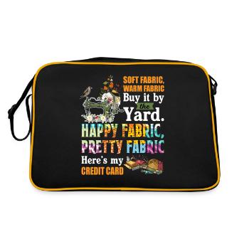 Soft Fabric Warm Fabric Buy It By The Yard Funny - Retro Bag - black/gold - Back