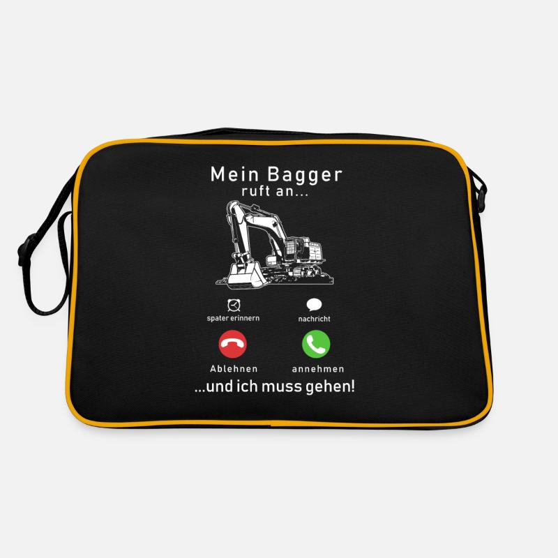 Mein Bagger ruft an Retro Tasche