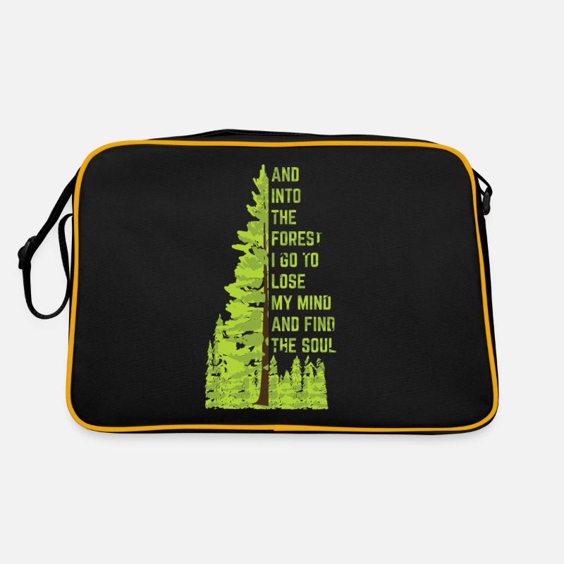 And Into The Forest I Go - Retro Tasche - Schwarz/Gold